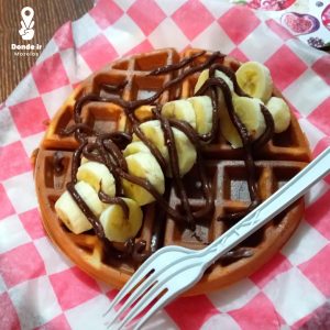 Waffles con plátano 